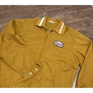 VTG 1980s Windbreaker Harrington Jacket Medium Orange Made Usa Zip Occo Feed